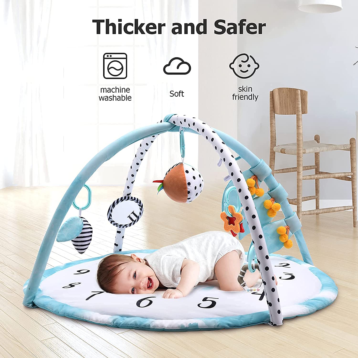 Lupantte Baby Play Gym Activity Mat, Baby Monthly Milestone Gym