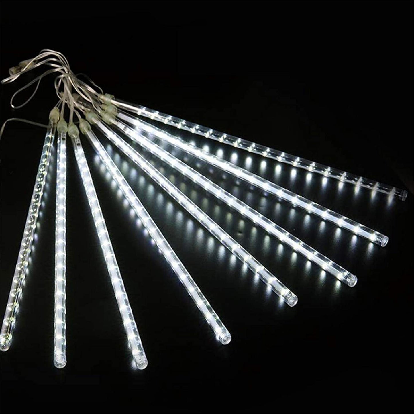 White Meteor Shower Rain Lights LED Icicle Light Snow Falling Christmas Lights 10 Tubes 540 LEDS