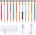 12 Pcs Bling Bling Inspirational Crystal Pen Set Ballpoint Pen Black Ink Gift Pen with Tag Bag