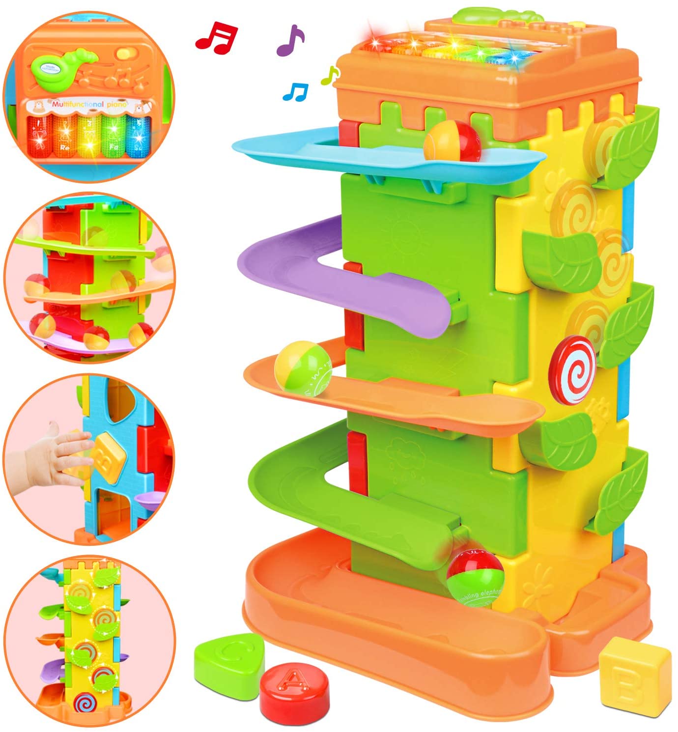 4 In 1 Activity Cube for Toddlers Learning Musical Piano Color Shapes Numbers