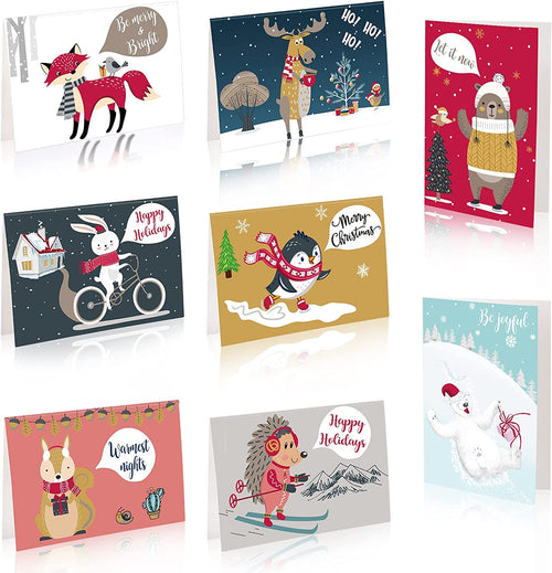24 Pieces Christmas Gifts Cards for Christmas Season with 24 Envelopes 4 x 6 Inch 8 Designs