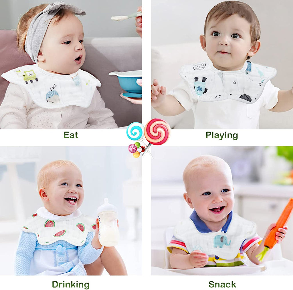 360° Rotate Organic Cotton Baby Bibs
