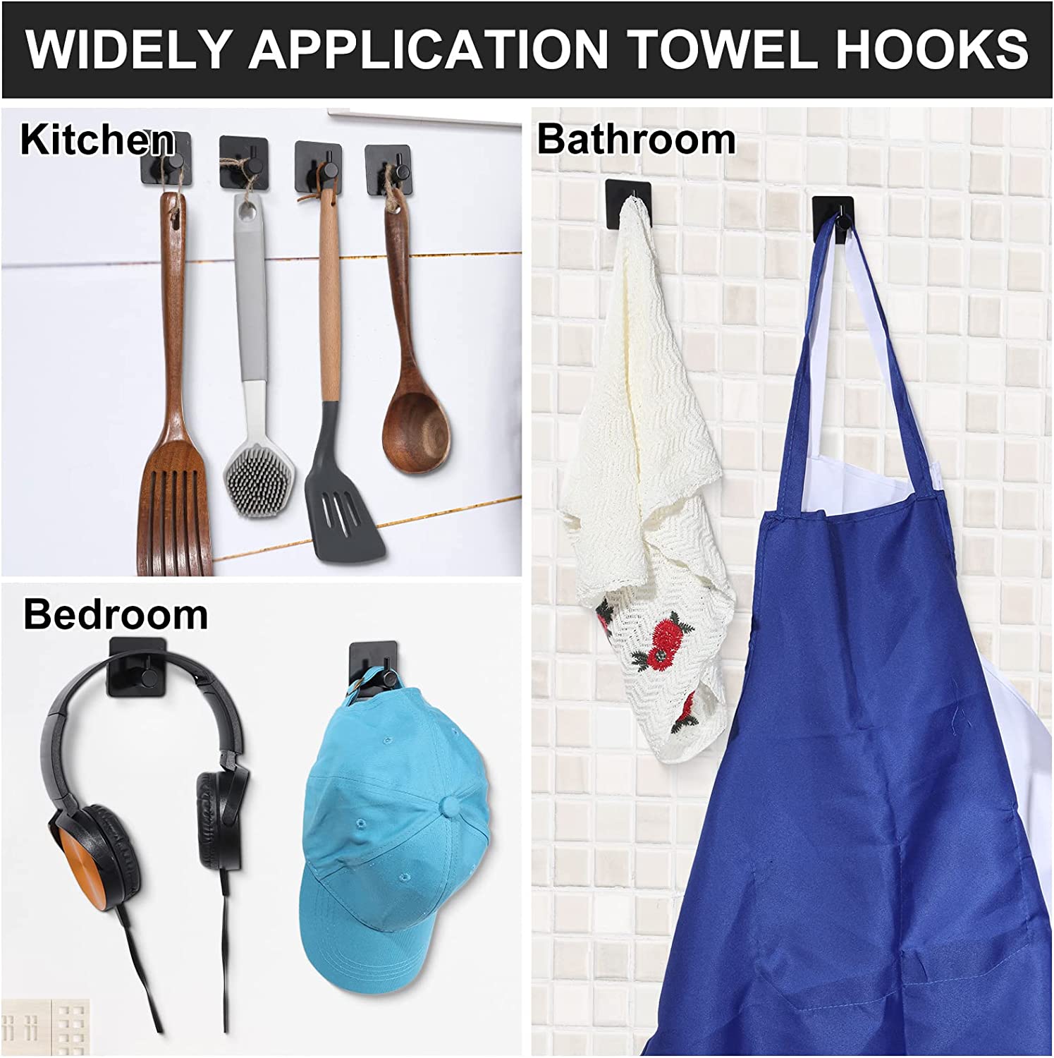 Toilet Paper Holder with 4 Towel Robe Hooks Stainless Steel Wall Mounted Roll Storage for Bathroom
