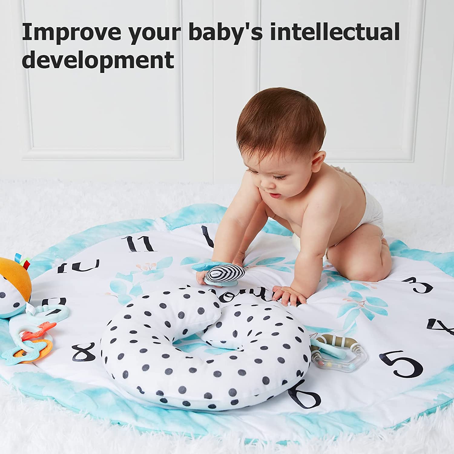 Lupantte Baby Play Gym Activity Mat, Baby Monthly Milestone Gym