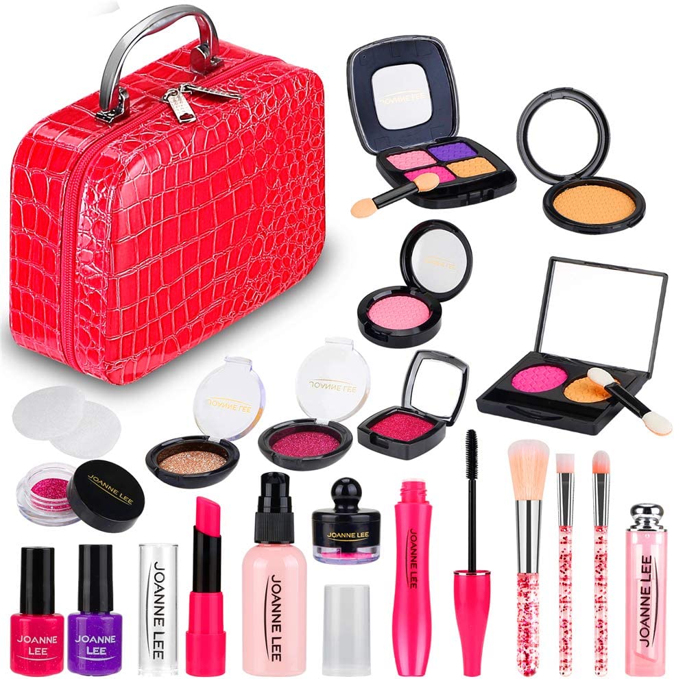 Pretend Makeup for Girls, Play Makeup Kit Set for Toddler Gifts with Cute Bag