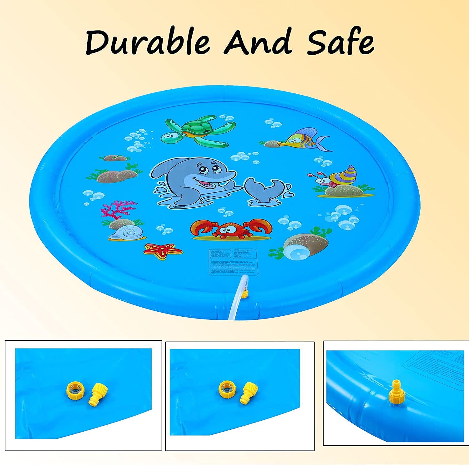 Summer Water Sprinkler Splash Pad Sprinkler for Kids - 67" Inflatable