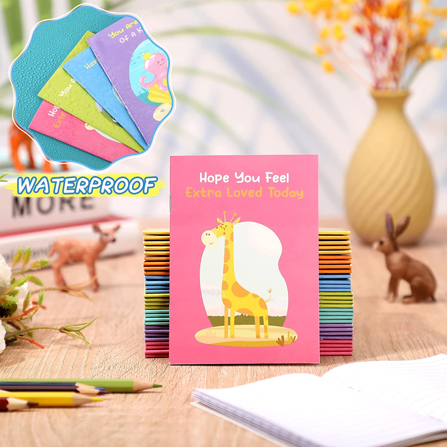 48 Pcs Mini Animal Notebooks for Kids Party Favors Bulk 3.2 x 5 Motivational Journal Notebook
