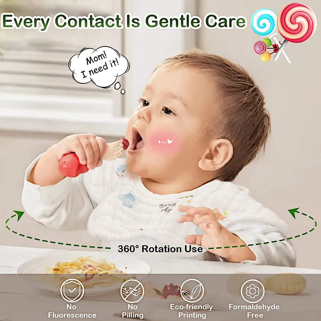360° Rotate Organic Cotton Baby Bibs