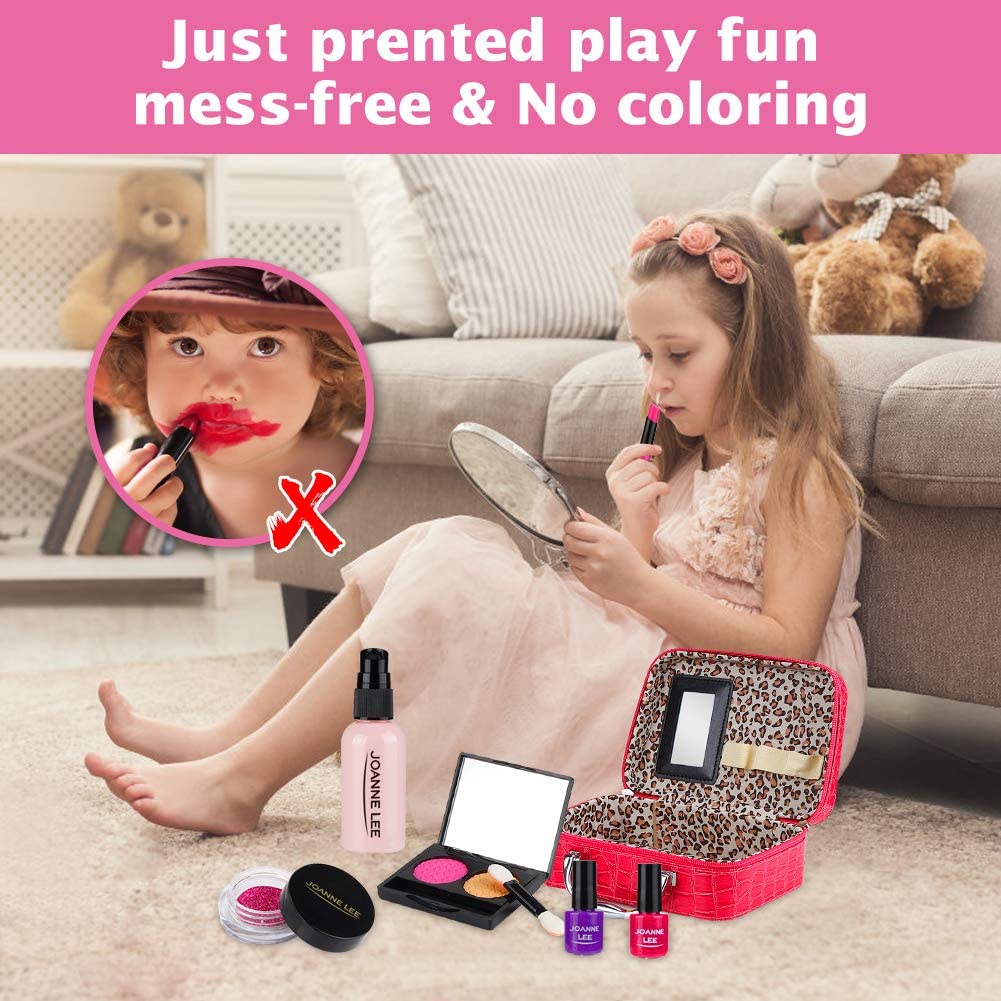 Pretend Makeup for Girls, Play Makeup Kit Set for Toddler Gifts with Cute Bag