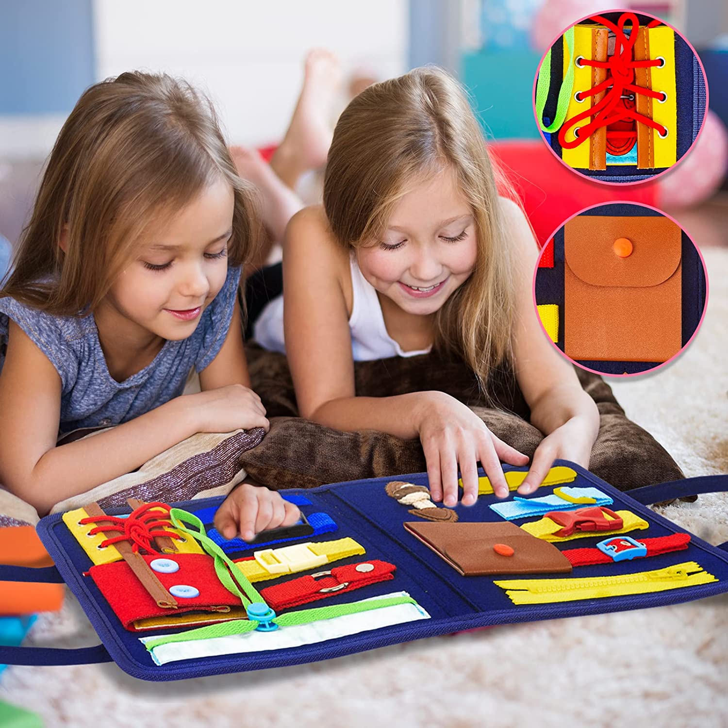 Busy Board Montessori Toy for Toddlers Sensory Activity Board for 1 2 3 4 Years Old Boys Girls
