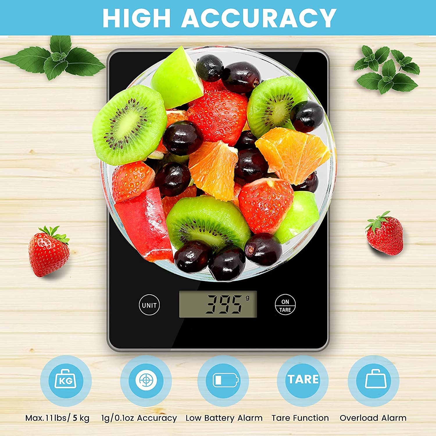 Bakers Scale 1g/0.1oz Precise Graduation Multifunction Digital Kitchen Scale