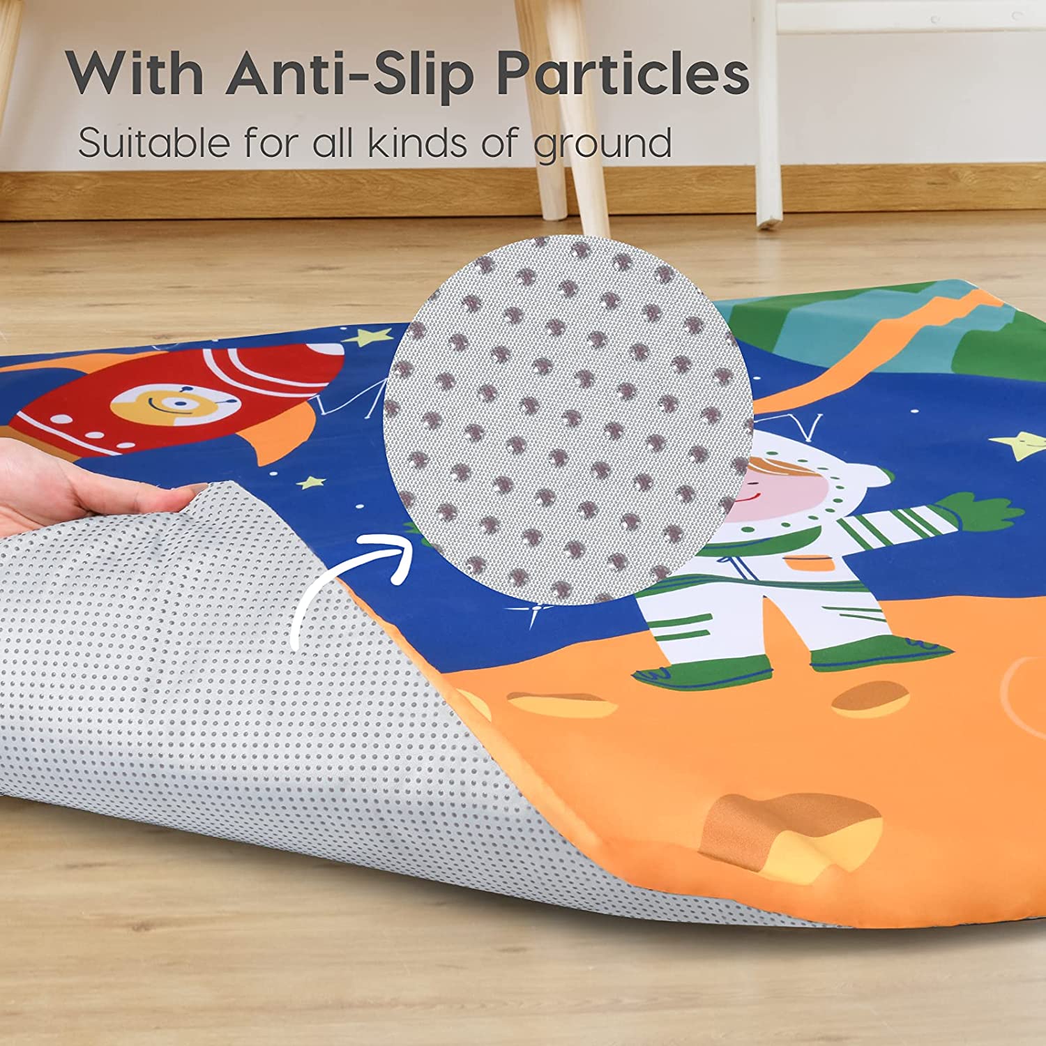 Baby Play Gym Mat, 2 Replaceable Washable Covers Baby Activity Play Mat with 8 Toys, Visual, Hearing, Touch, Cognitive Development for Baby