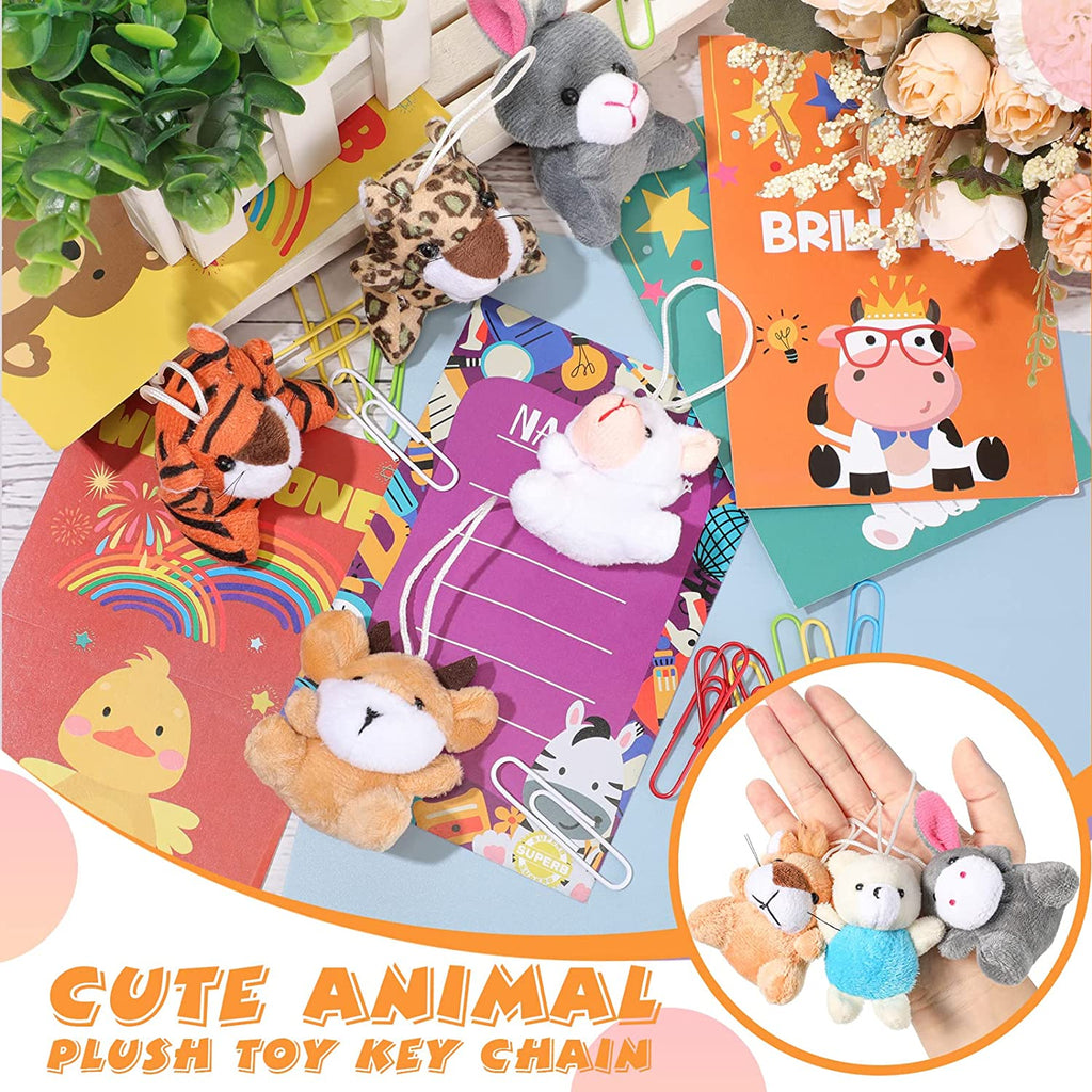 48 Pcs Mini Animal Plush Toy Incentive Reward Card Set for Kids