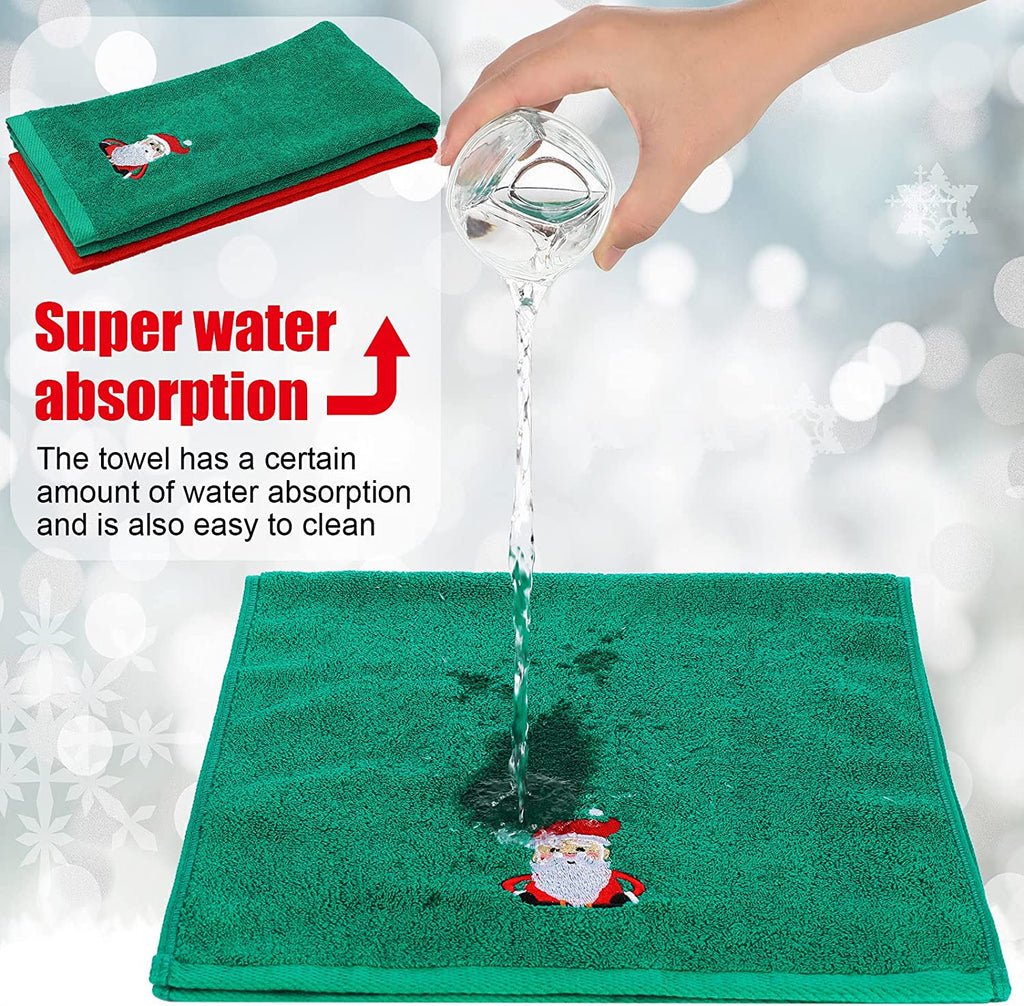 2 Pieces Christmas Hand Towels Bathroom Towels for Home Kitchen Bathroom Cleaning