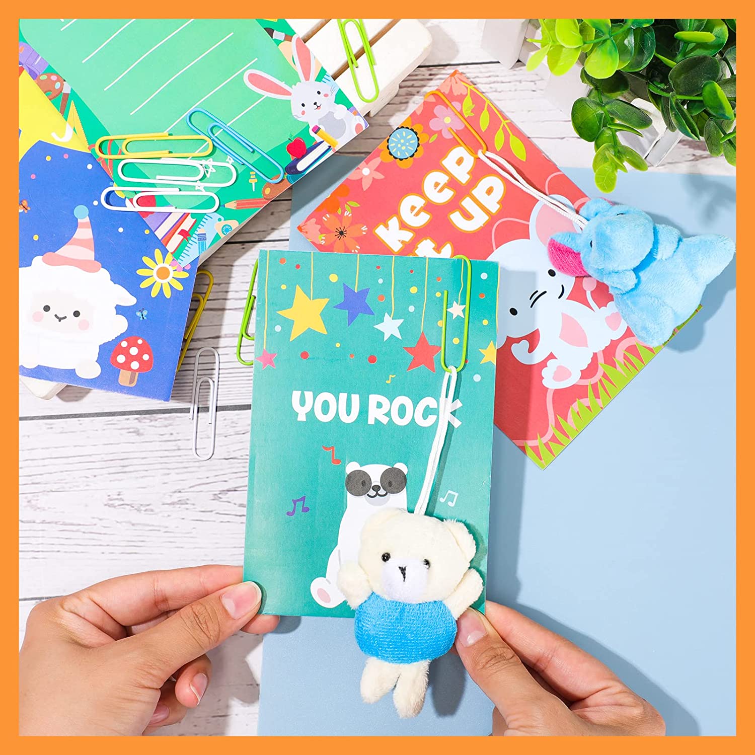 48 Pcs Mini Animal Plush Toy Incentive Reward Card Set for Kids