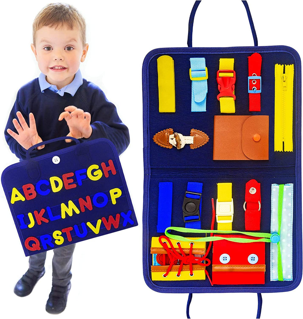 Busy Board Montessori Toy for Toddlers Sensory Activity Board for 1 2 3 4 Years Old Boys Girls
