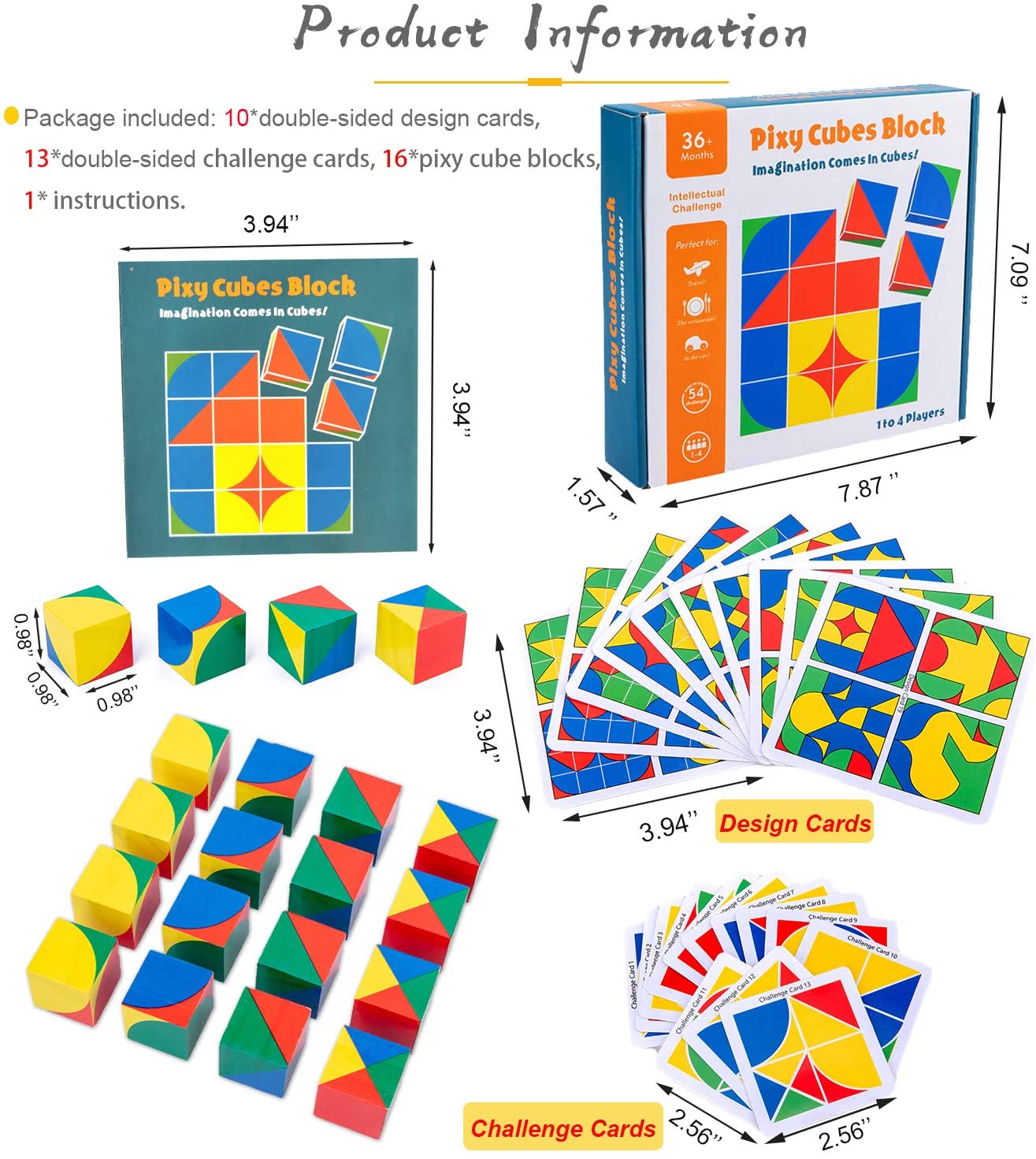 Picasso Tiles Pixy Cube Pattern Puzzle Toy for Kids Learning Education