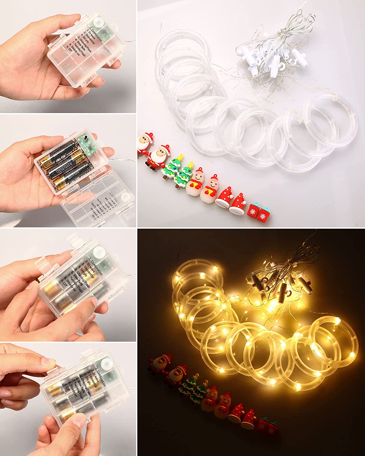 240 Led Lights 19.69 ft Round Santa Fairy String Lights with Cute Flashing Bubble Lights Extendable for Indoor Bedroom
