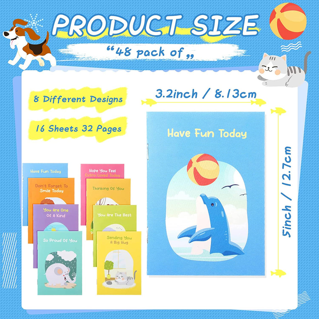 48 Pcs Mini Animal Notebooks for Kids Party Favors Bulk 3.2 x 5 Motivational Journal Notebook