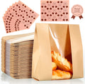 30 Pcs Bakery Bags with Window Large Packing Loaf Bag Paper