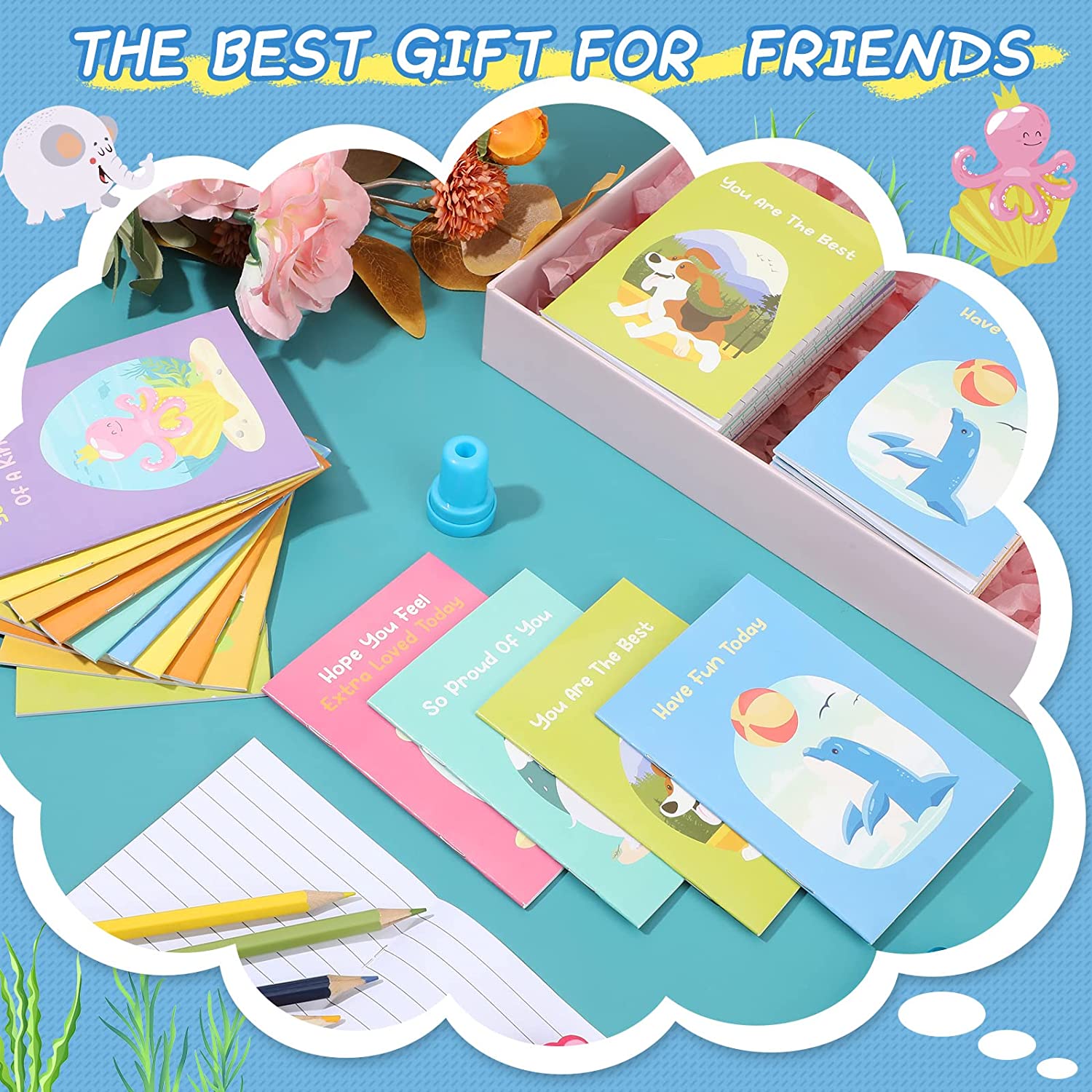 48 Pcs Mini Animal Notebooks for Kids Party Favors Bulk 3.2 x 5 Motivational Journal Notebook