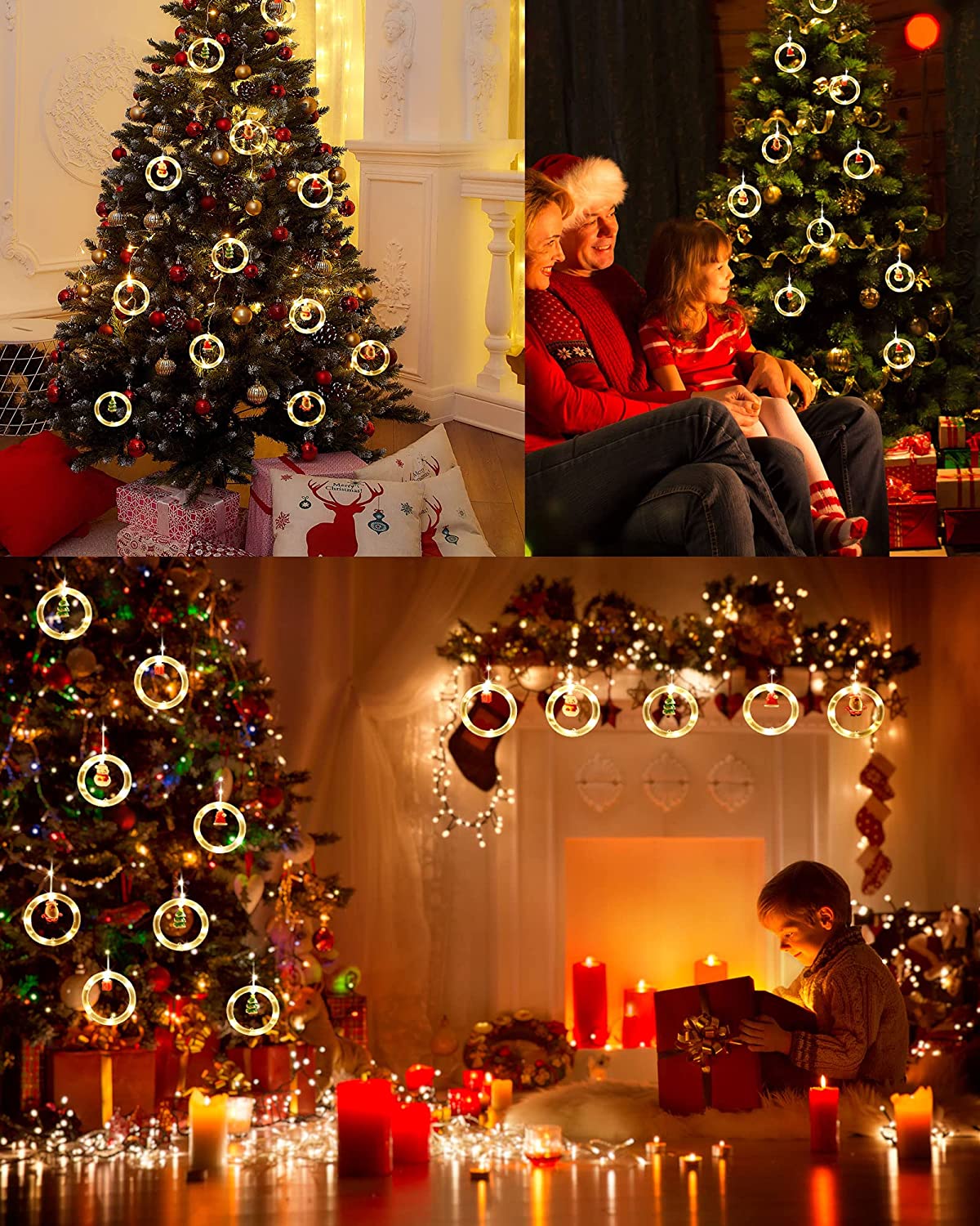 240 Led Lights 19.69 ft Round Santa Fairy String Lights with Cute Flashing Bubble Lights Extendable for Indoor Bedroom