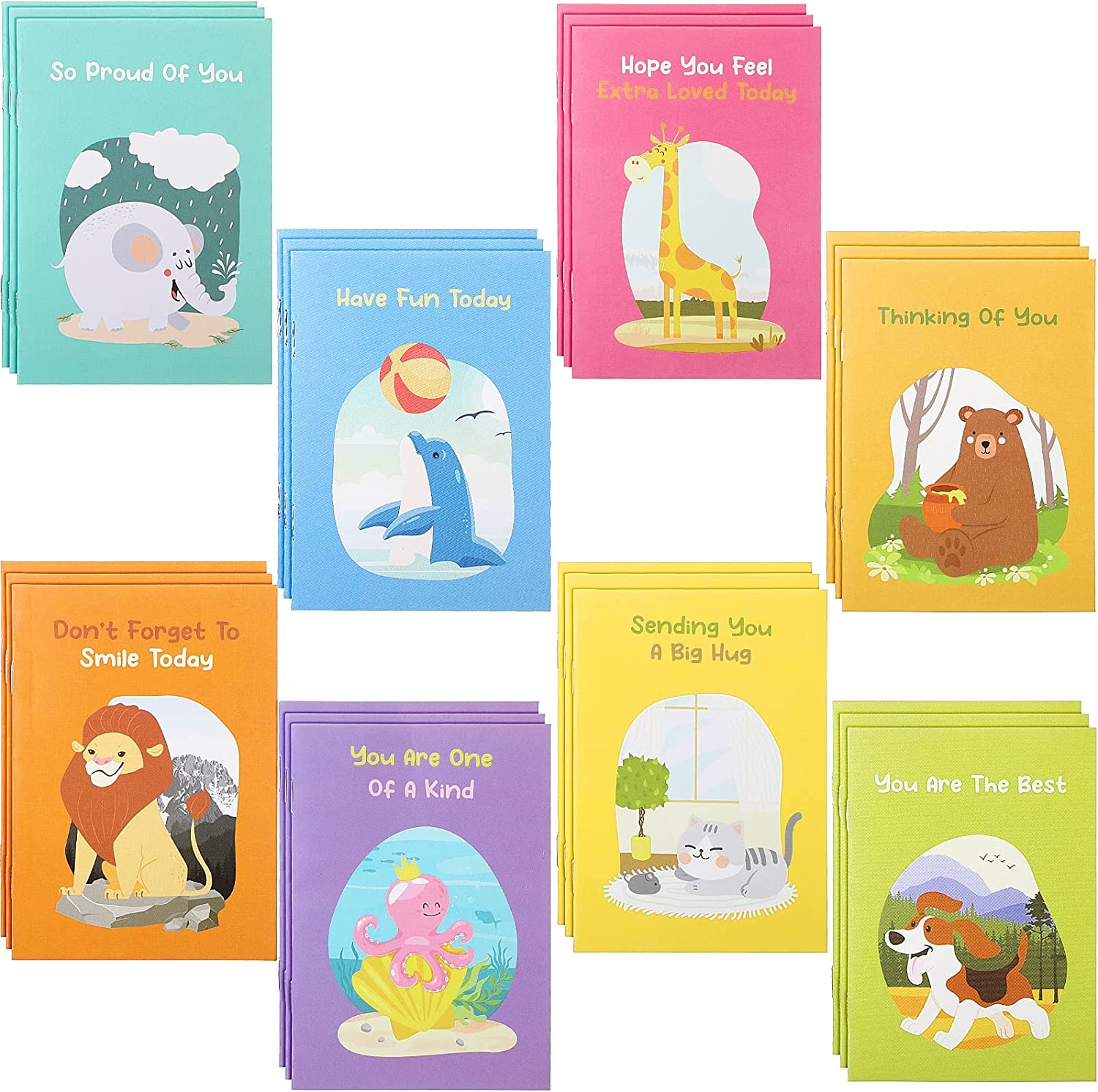 48 Pcs Mini Animal Notebooks for Kids Party Favors Bulk 3.2 x 5 Motivational Journal Notebook