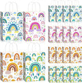 16 Pieces Boho Rainbow Gift Bags with Handles Boho Party Supplies