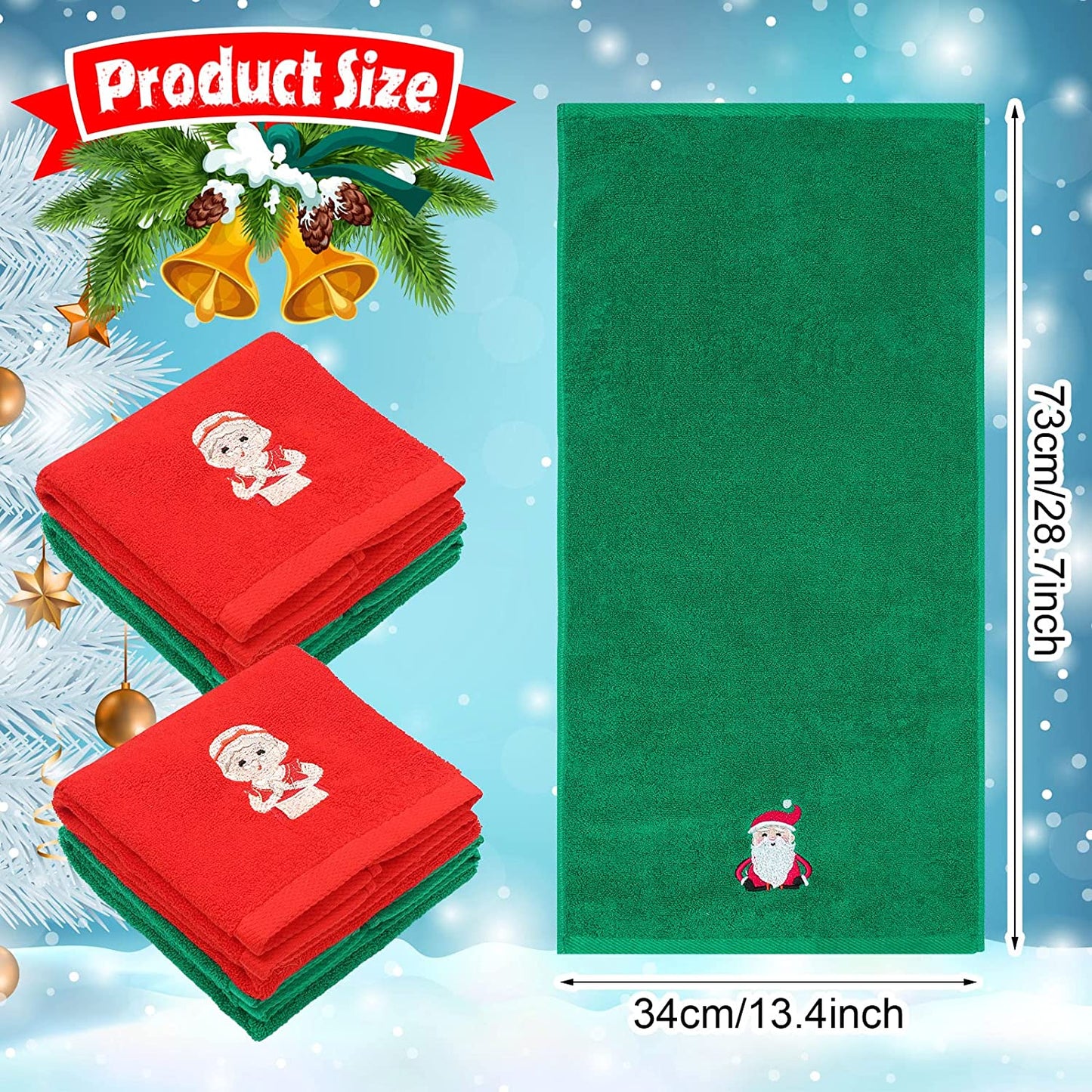 2 Pieces Christmas Hand Towels Bathroom Towels for Home Kitchen Bathroom Cleaning