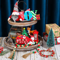 Christmas Tiered Tray Decoration Set Wood Table Centerpiece Signs Gnomes