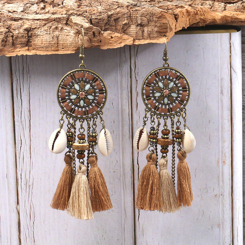 DRE02 BOHO Ethnic Tribal Tassel Earrings