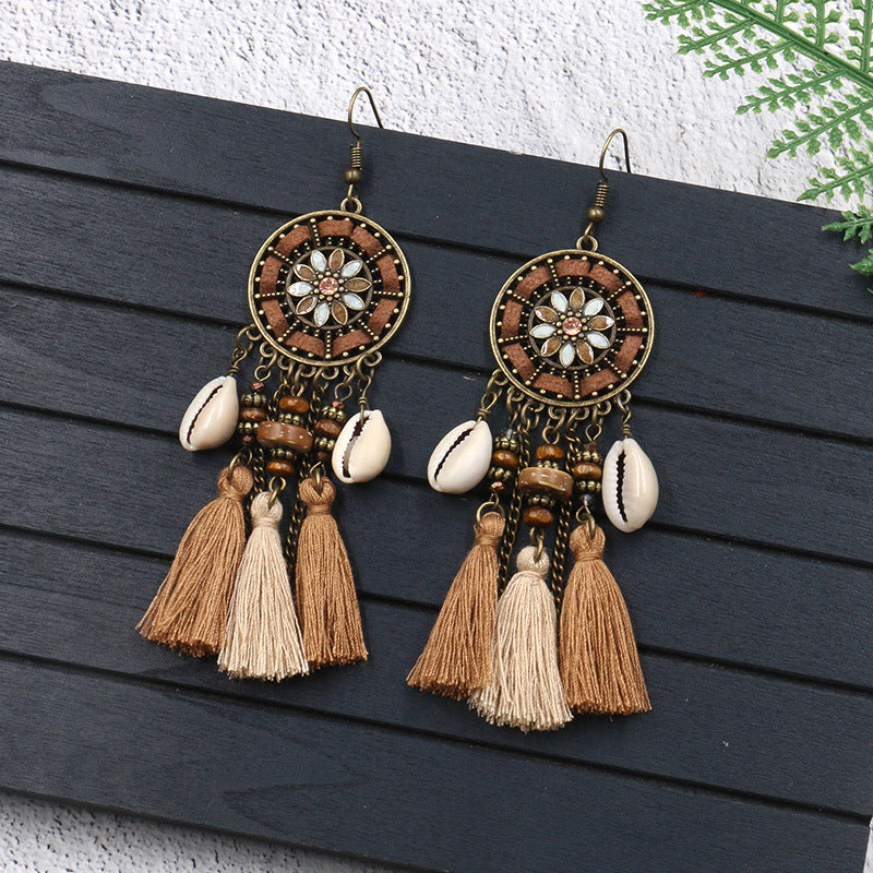 DRE02 BOHO Ethnic Tribal Tassel Earrings