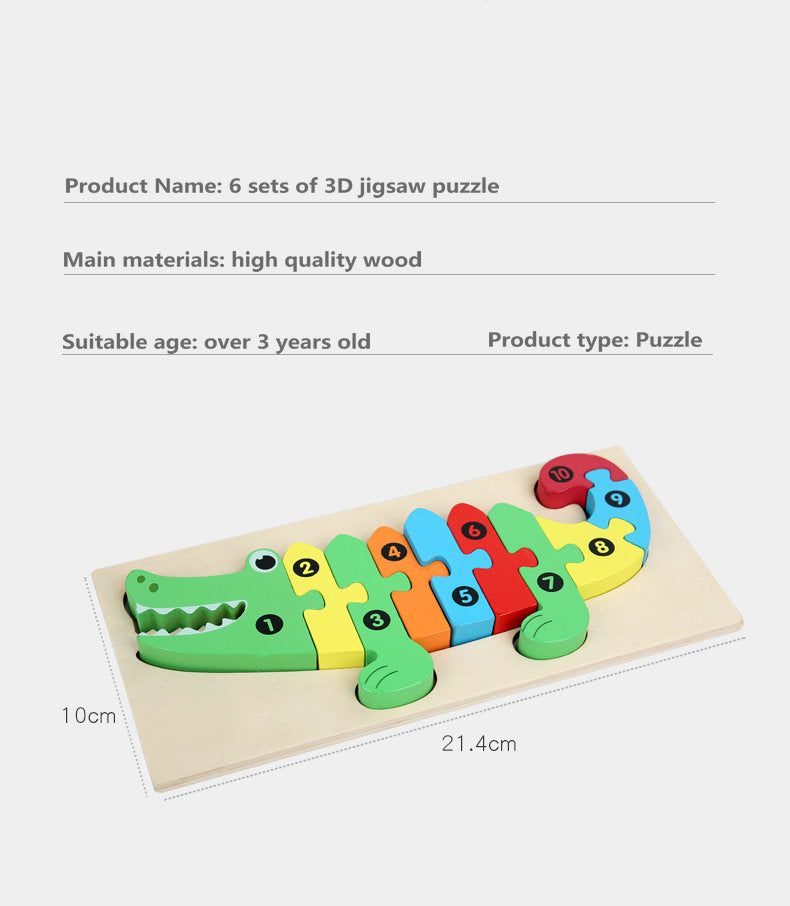 Wooden Puzzles Animal Cars Children's Jigsaw Puzzles Educational Toys