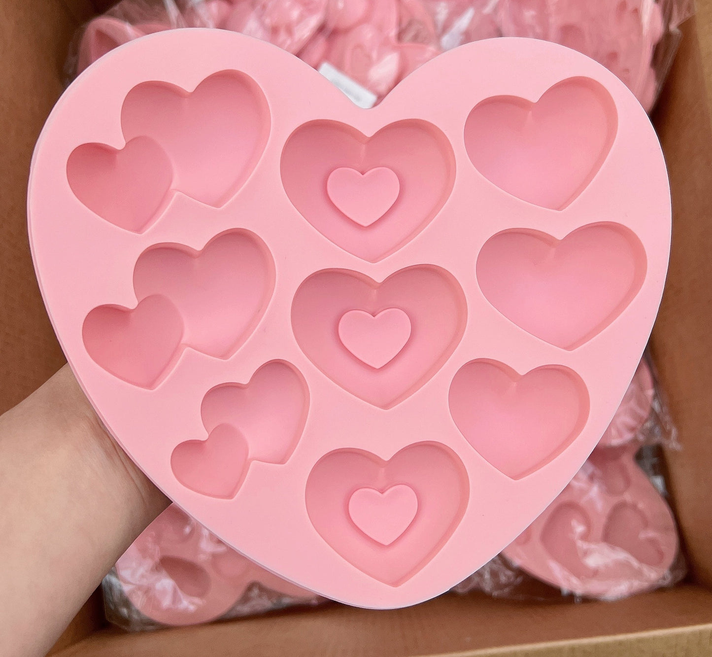 Valentine's Day Silicone Molds 3 Styles Heart Silicone Molds Non-Stick Baking Molds for Cake Chocolate Soap Candle Making