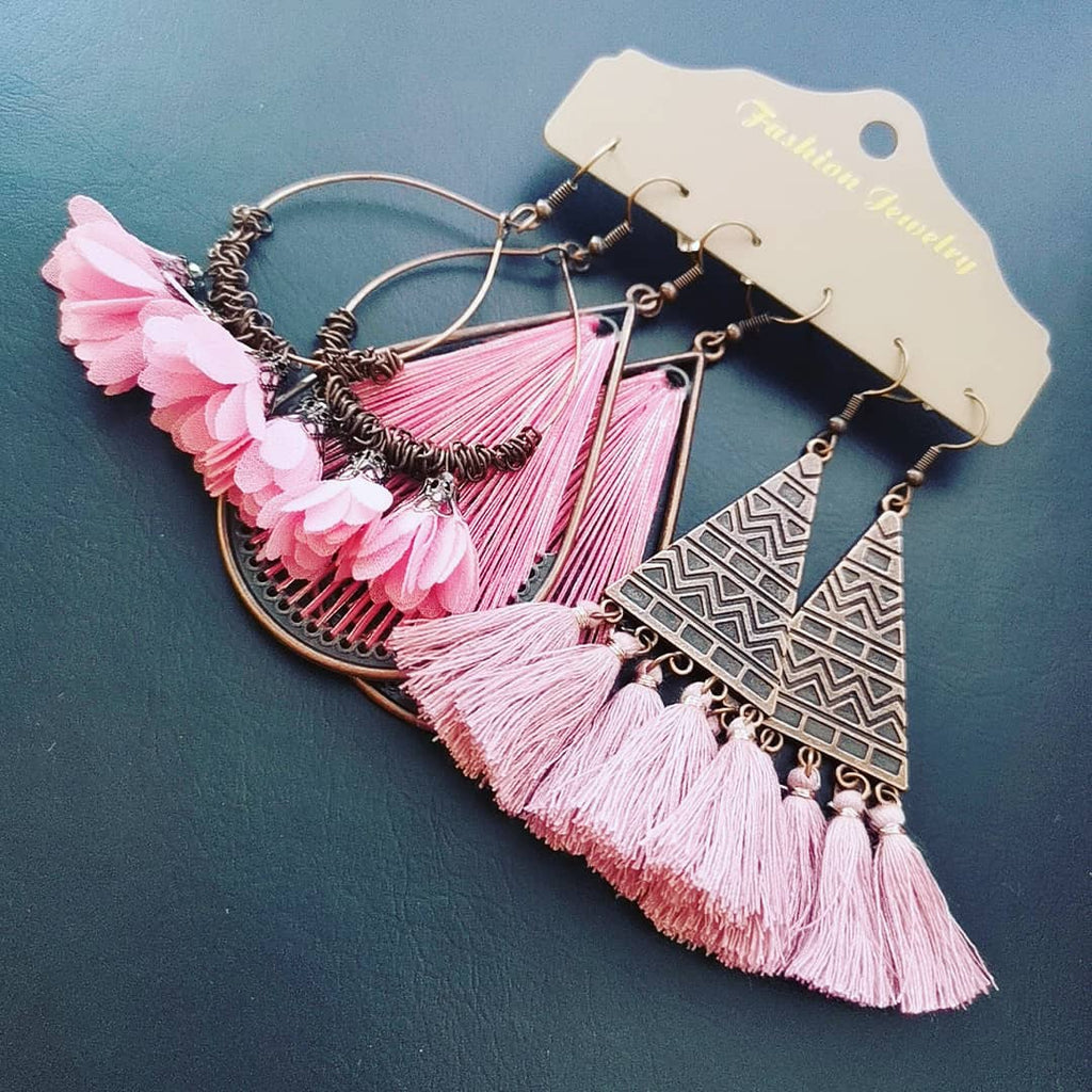 PE03 Pink Style Bohemian Earrings