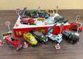 12pcs Cast Alloy Vehicles with 15pc Signs Set