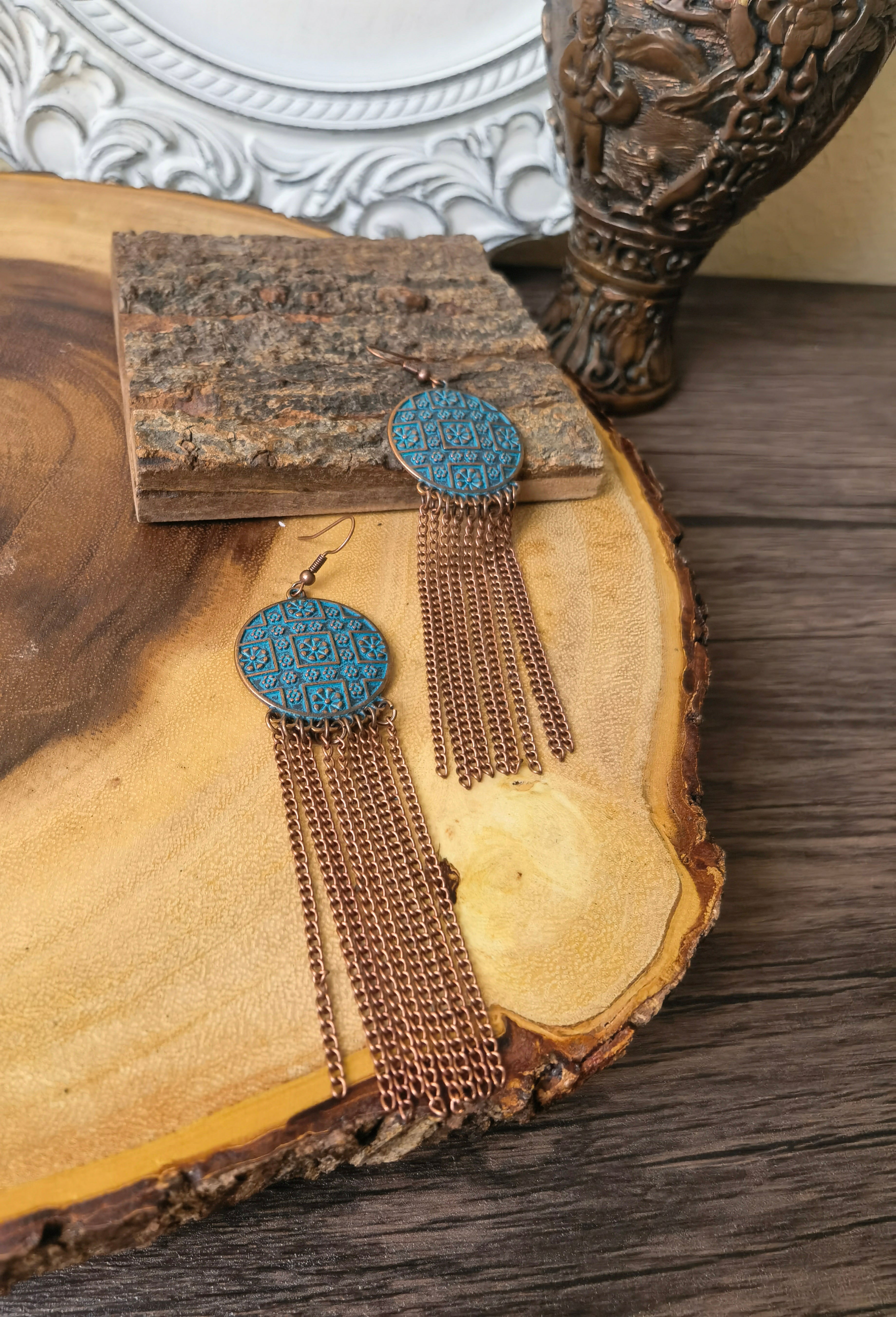 LOE02 Vintage Chain Dangle Earrings