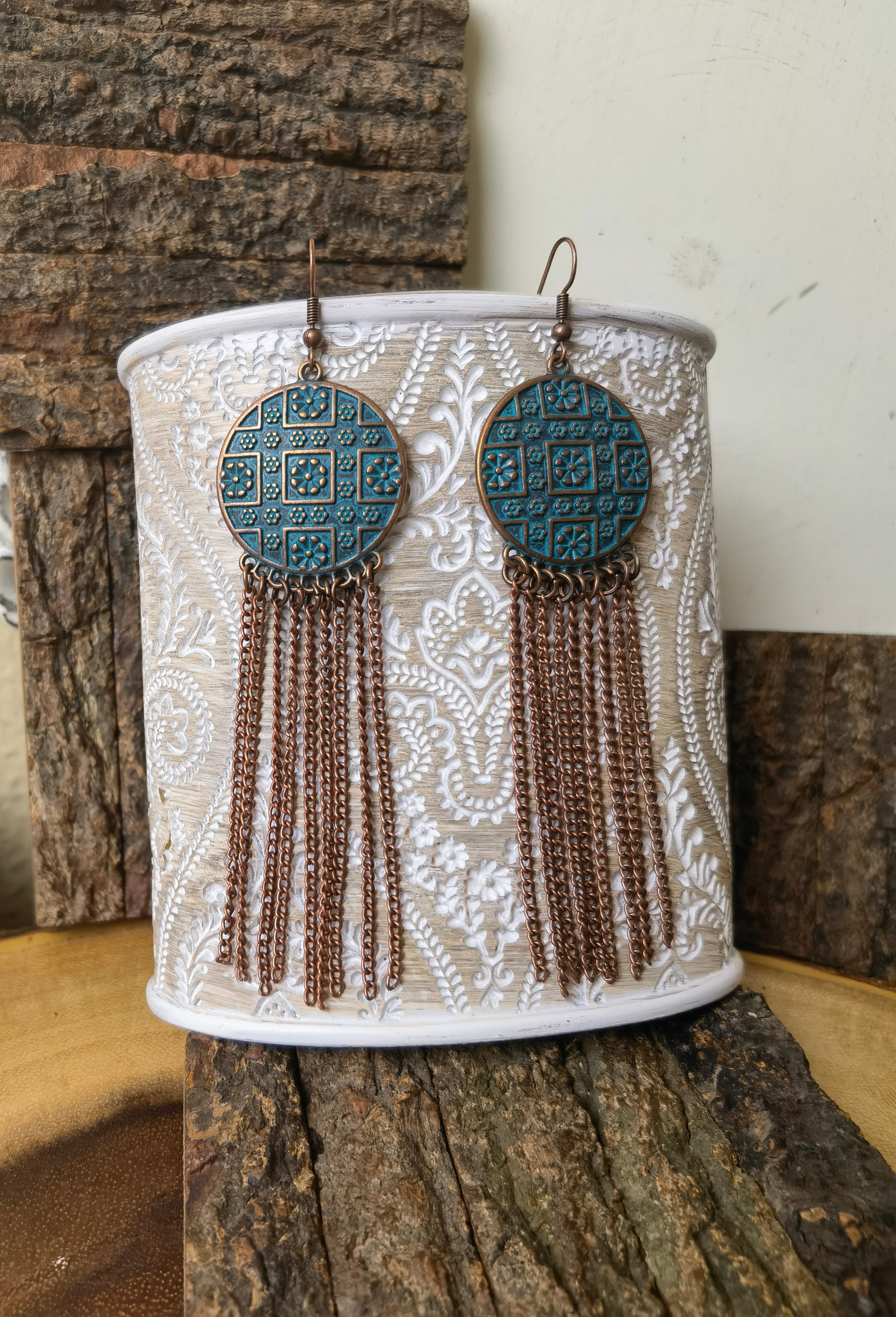 LOE02 Vintage Chain Dangle Earrings