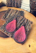 PEP02 Very Pretty Pink Tear Drop String Earrings