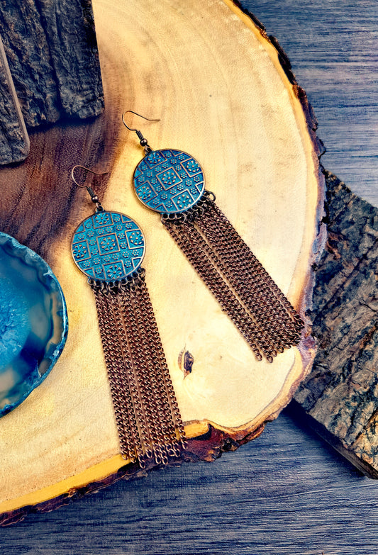 LOE02 Vintage Chain Dangle Earrings