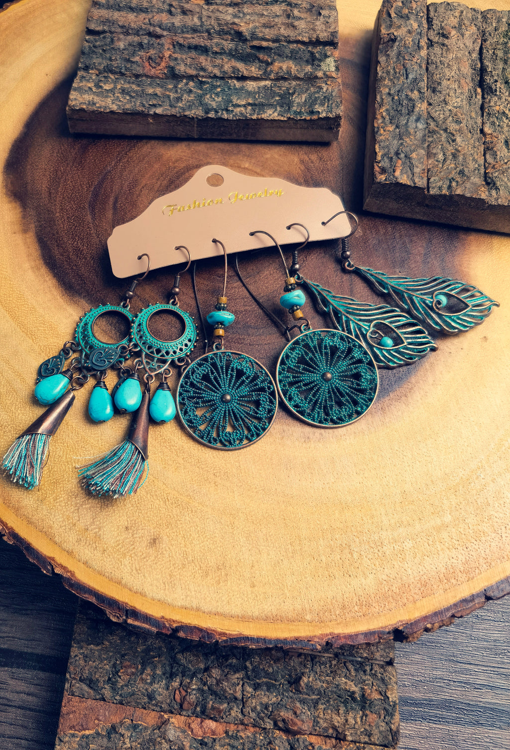 ME03 Cute Teal Boho Earrings Set
