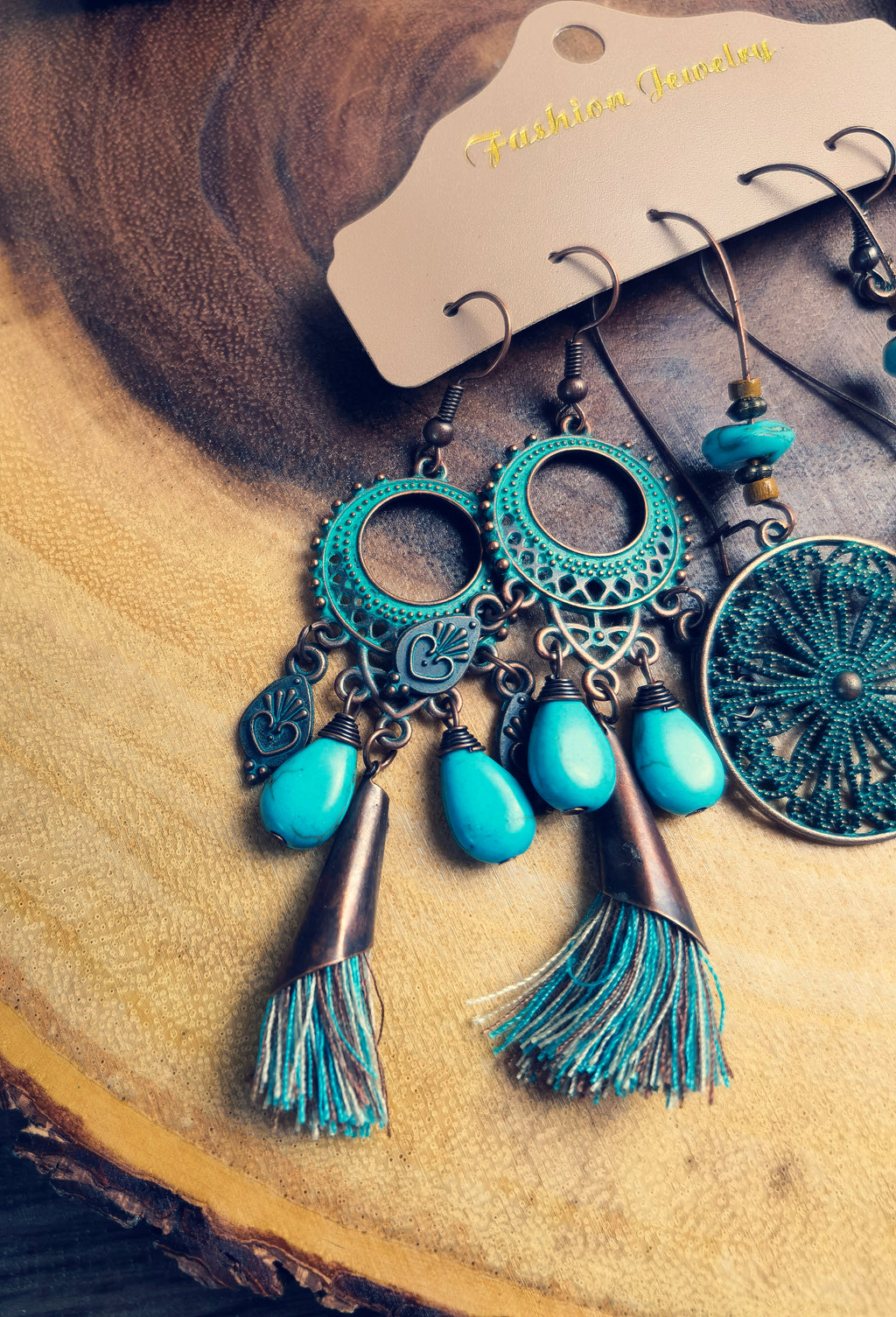 ME03 Cute Teal Boho Earrings Set