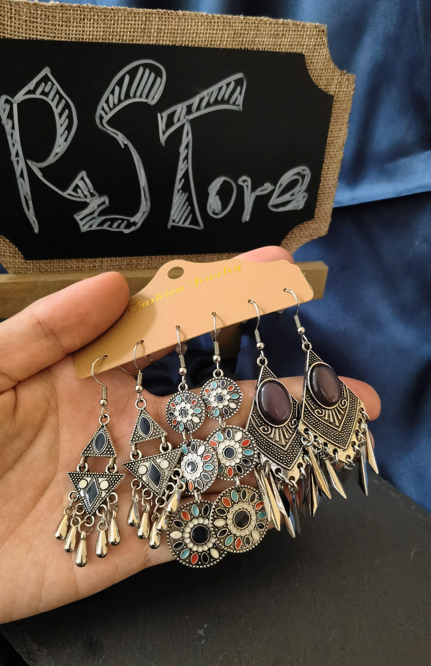 JE03 3pairs Boho Earrings