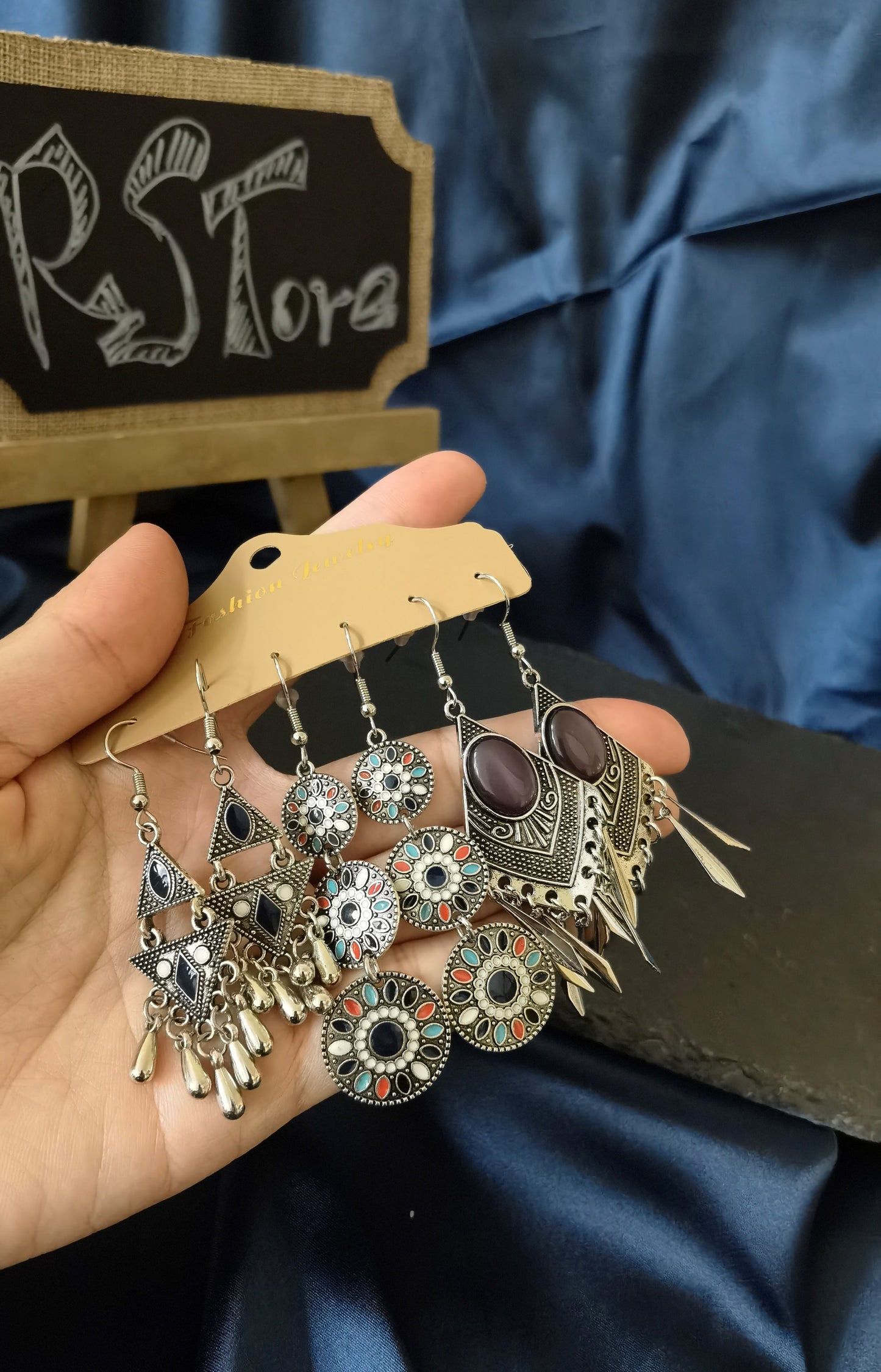 JE03 3pairs Boho Earrings