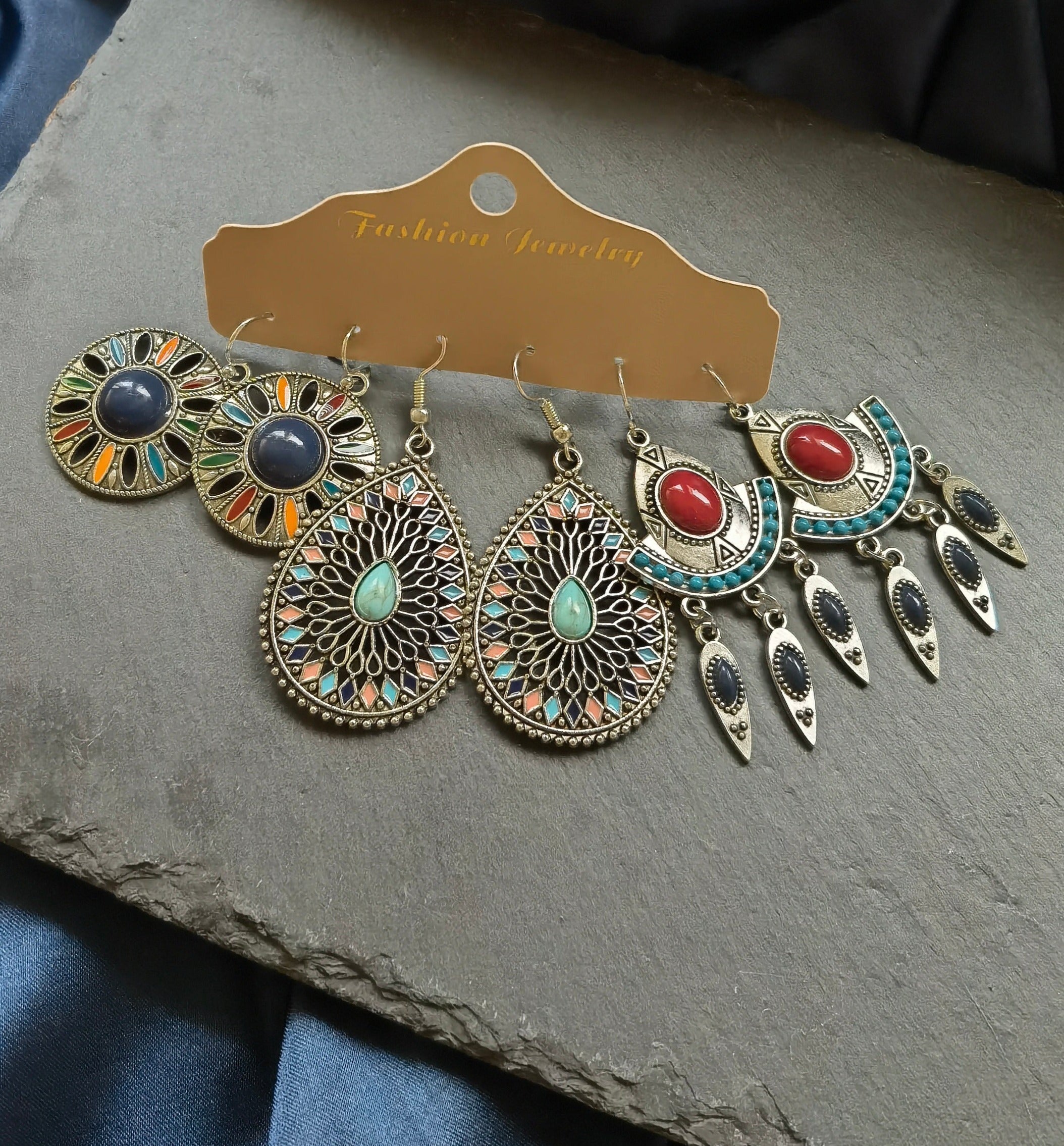 Ethnic BOHO Earrings 3 Pairs Set 3E03