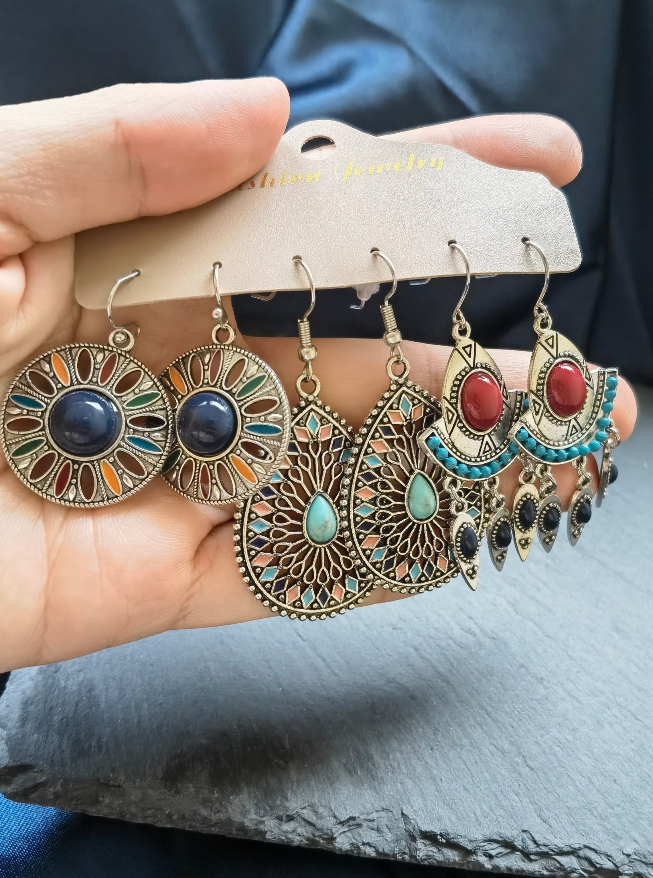 Ethnic BOHO Earrings 3 Pairs Set 3E03