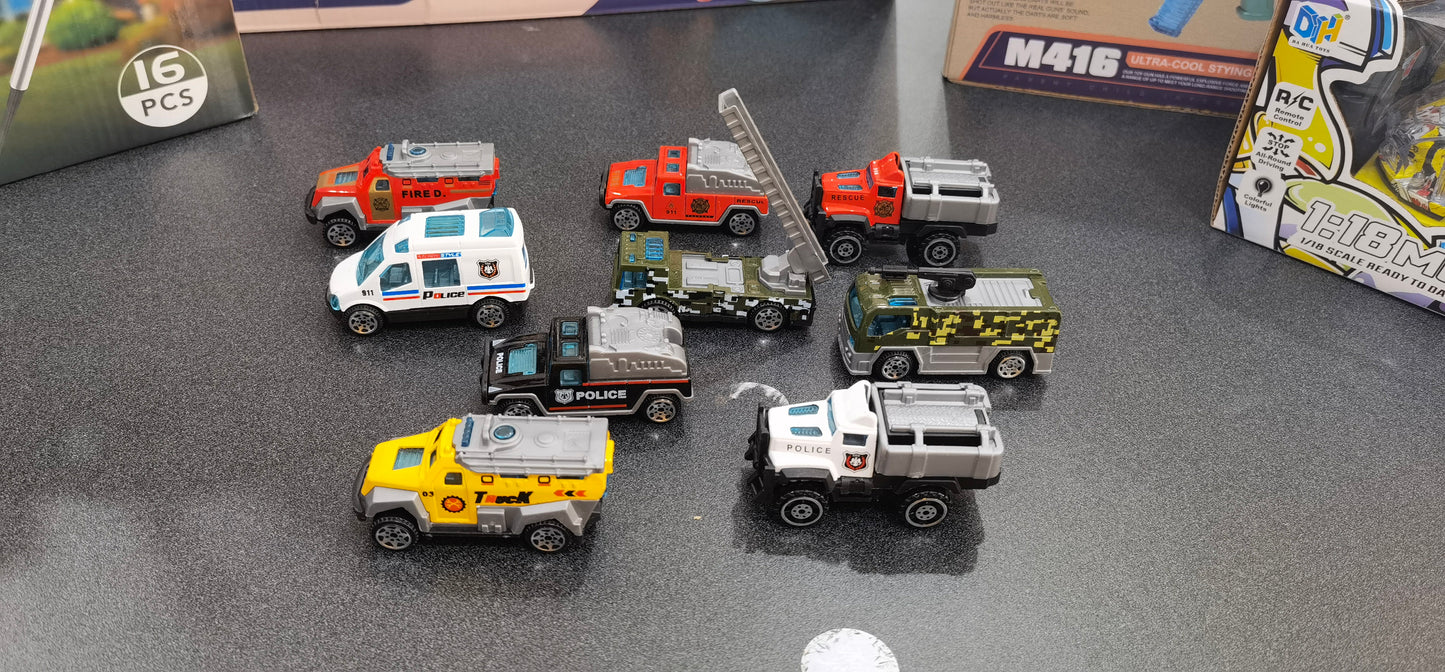 9pcs Cast Alloy Toy Vehicles