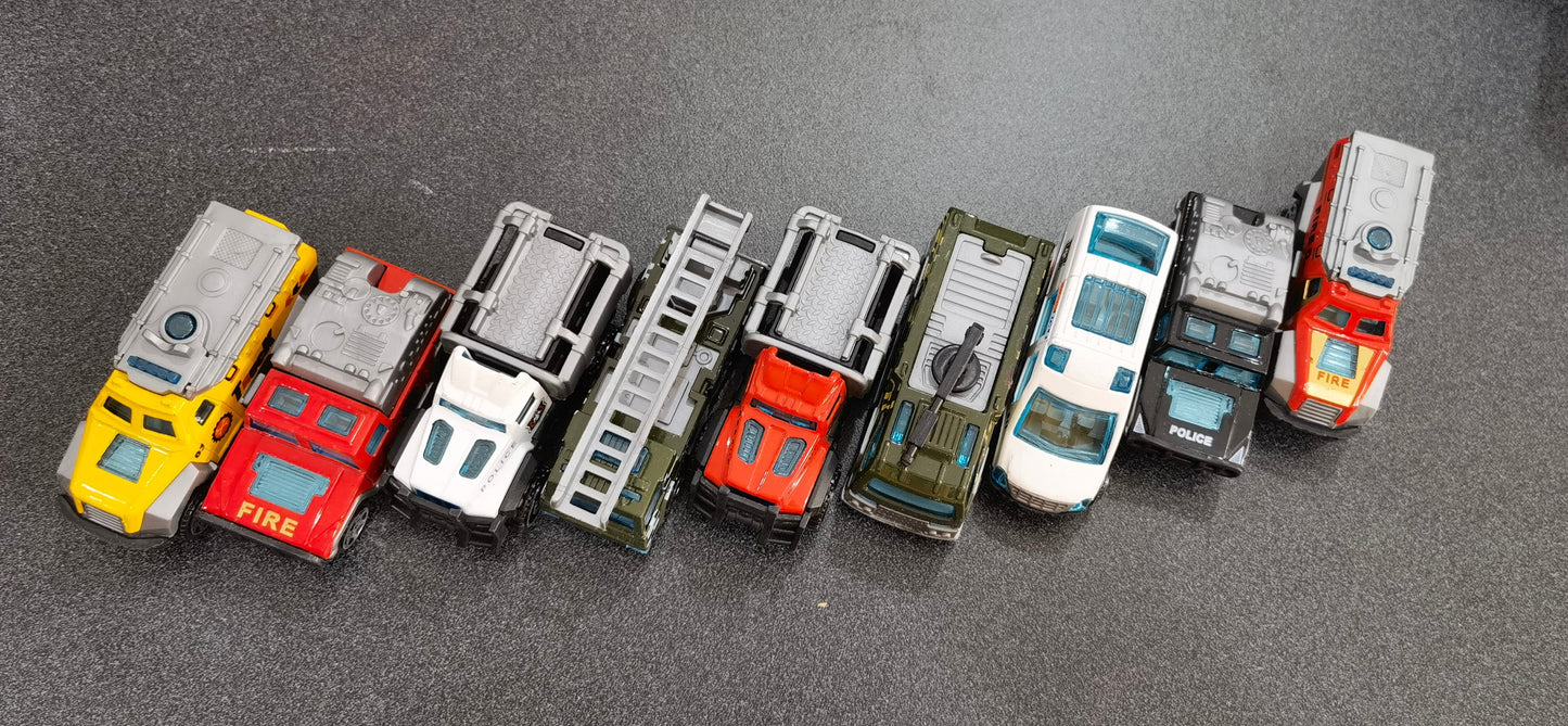 9pcs Cast Alloy Toy Vehicles