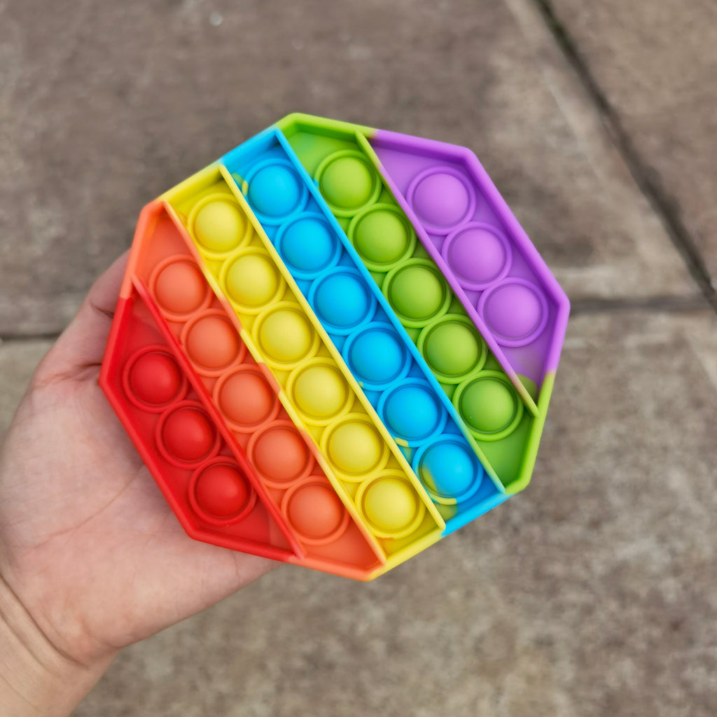 2 Pack Pop It  Fidget & Stress Relief Toy (Unicorn and Octagon)