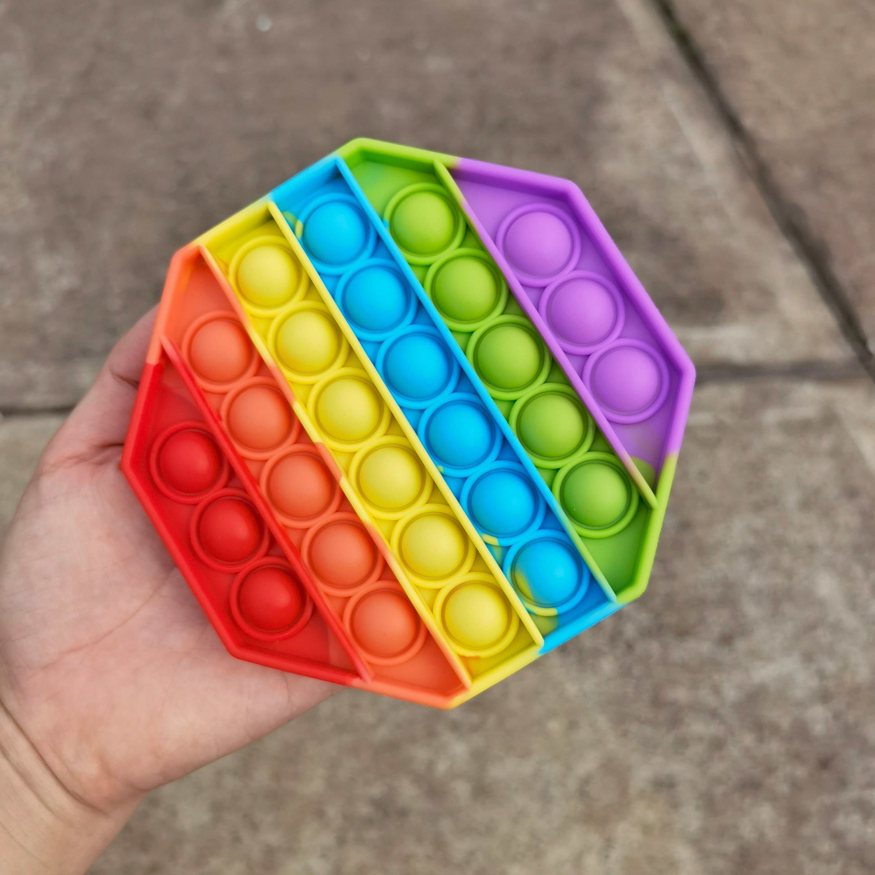 2 Pack Pop It  Fidget & Stress Relief Toy (Unicorn and Octagon)